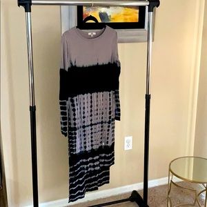Black & Gray tie dye layered Dress